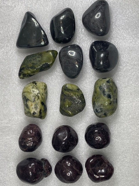 Hämatit, Nephrit Jade, Granat Trommelsteine beste Qualität Almandin, Blutstein