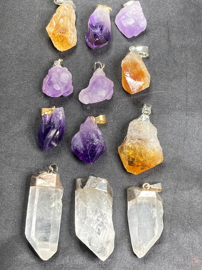 Amethyst- Citrin- oder Bergkristall Anhänger in bester Qualität, Quarz