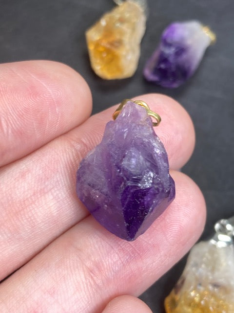 Amethyst- Citrin- oder Bergkristall Anhänger in bester Qualität, Quarz